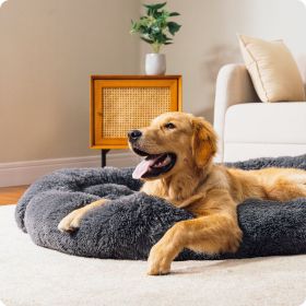 Fluffy Dog Bed, , Forbidden Sales Platform - Shein, Can Not Be Shipped On Weekends (Option: Dark gray)
